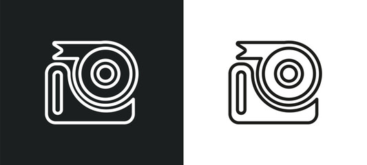 adhesive tape outline icon in white and black colors. adhesive tape flat vector icon from miscellaneous collection for web, mobile apps and ui.