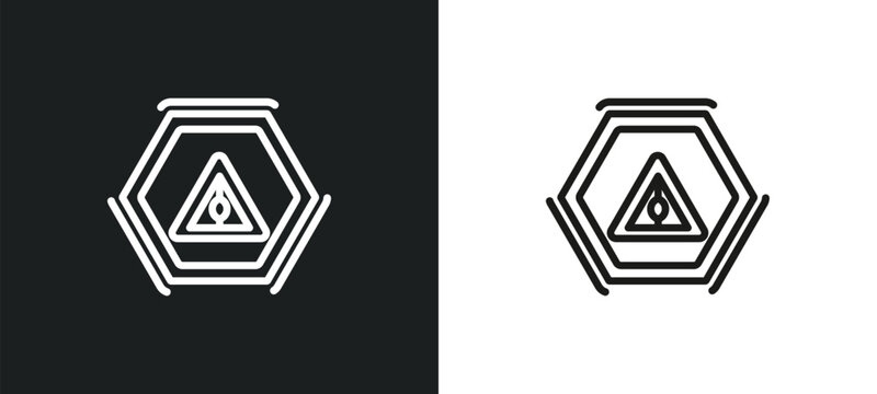 rune outline icon in white and black colors. rune flat vector icon from miscellaneous collection for web, mobile apps and ui.