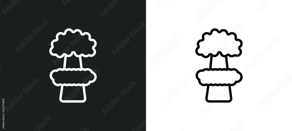 Poster bomb explosion outline icon in white and black colors. bomb explosion flat vector icon from meteorol