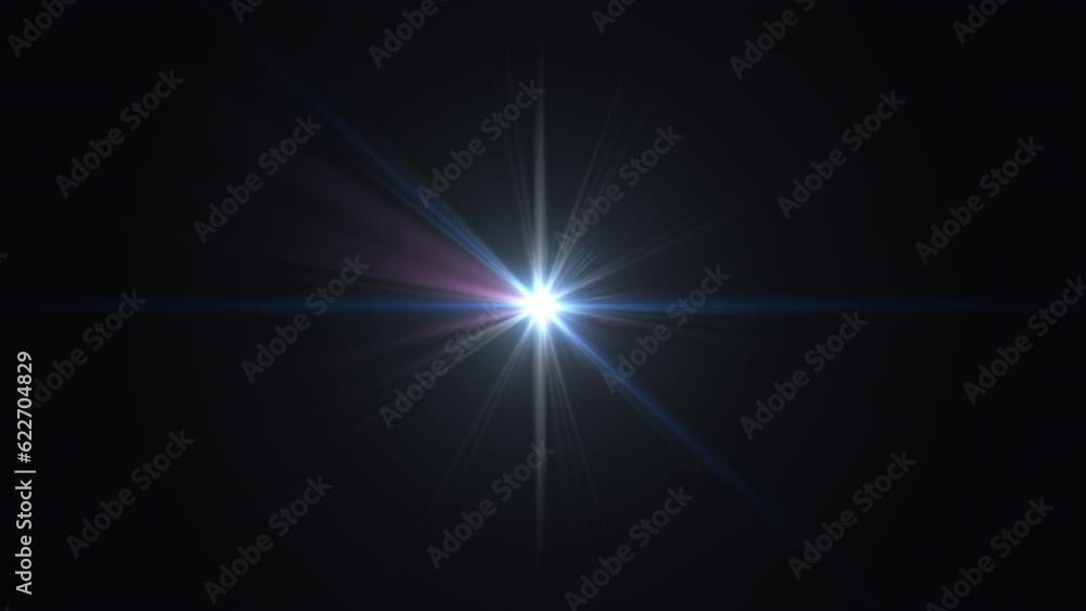 Poster loop moving glow blue pink star lights optical lens flares shiny animation art abstract background f