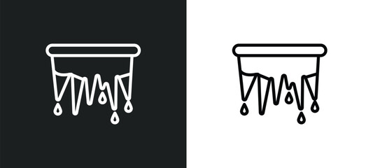 icicle outline icon in white and black colors. icicle flat vector icon from meteorology collection for web, mobile apps and ui.