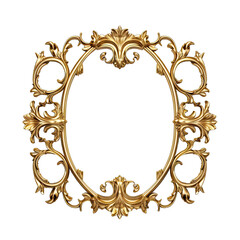 Golden picture frame with floral motifs. A stunning example of baroque craftsmanship 1