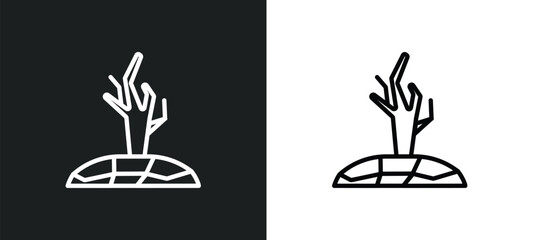drought outline icon in white and black colors. drought flat vector icon from meteorology collection for web, mobile apps and ui.