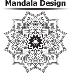 Beautiful round mandala on white background