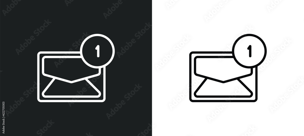 Poster inbox outline icon in white and black colors. inbox flat vector icon from message collection for web