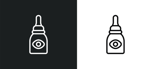 eye drops outline icon in white and black colors. eye drops flat vector icon from medical collection for web, mobile apps and ui.