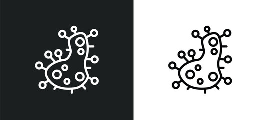 microbe outline icon in white and black colors. microbe flat vector icon from medical collection for web, mobile apps and ui.