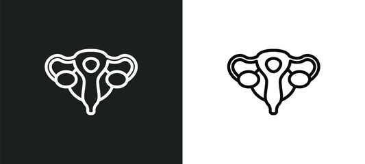 uterus outline icon in white and black colors. uterus flat vector icon from medical collection for web, mobile apps and ui.