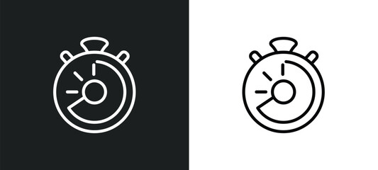 chronometer running outline icon in white and black colors. chronometer running flat vector icon from measurement collection for web, mobile apps and ui. - obrazy, fototapety, plakaty
