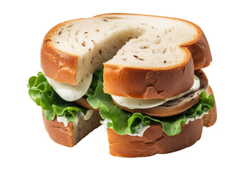 Horseshoe sandwich on transparent background. Generative AI.