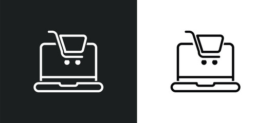 online marketing outline icon in white and black colors. online marketing flat vector icon from marketing collection for web, mobile apps and ui.