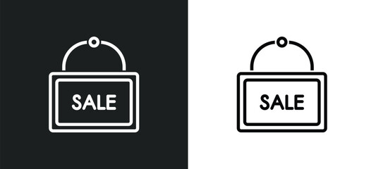 sale outline icon in white and black colors. sale flat vector icon from marketing collection for web, mobile apps and ui.
