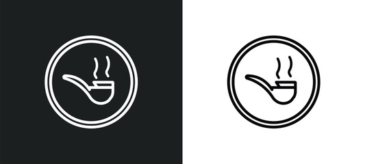 no smoking pipe outline icon in white and black colors. no smoking pipe flat vector icon from maps and flags collection for web, mobile apps and ui.