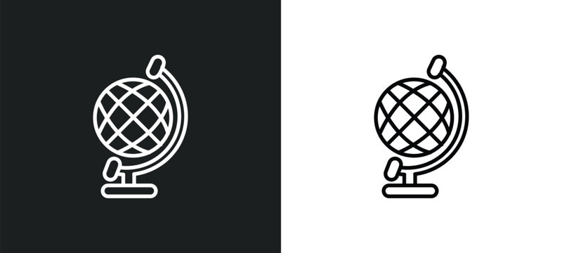 earth gobe outline icon in white and black colors. earth gobe flat vector icon from maps and flags collection for web, mobile apps and ui.