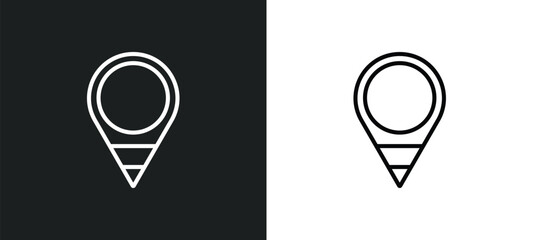 location marker outline icon in white and black colors. location marker flat vector icon from maps and flags collection for web, mobile apps and ui.