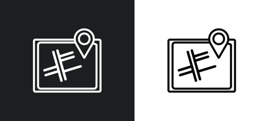 street outline icon in white and black colors. street flat vector icon from maps and flags collection for web, mobile apps and ui.