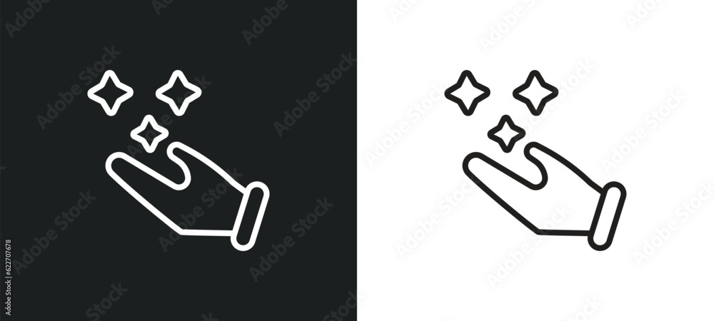 Poster spell outline icon in white and black colors. spell flat vector icon from magic collection for web, 
