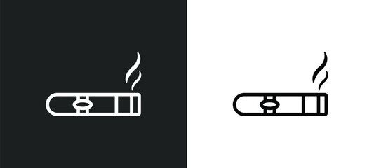 cigar outline icon in white and black colors. cigar flat vector icon from luxury collection for web, mobile apps and ui.