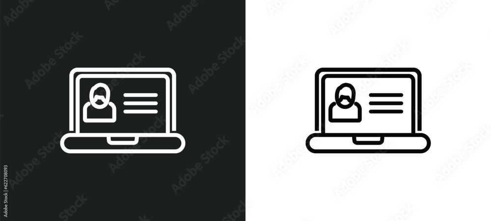 Poster criminal database outline icon in white and black colors. criminal database flat vector icon from la