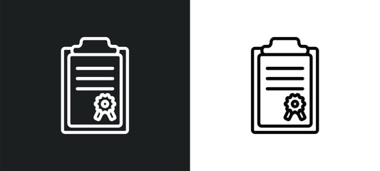 policy outline icon in white and black colors. policy flat vector icon from law and justice collection for web, mobile apps and ui.