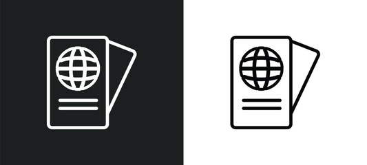 immigration outline icon in white and black colors. immigration flat vector icon from law and justice collection for web, mobile apps and ui.