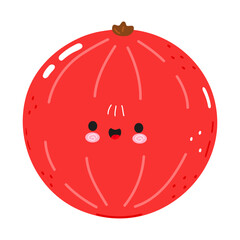 Red Ribes character. Vector hand drawn cartoon kawaii character illustration icon. Isolated on white background. Red Ribes character concept