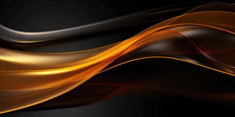 Obraz premium New year background, in the style of smooth and curved lines, golden light, black background, wavy resin sheets, minimalist backgrounds, sparkling water reflections AI Generative