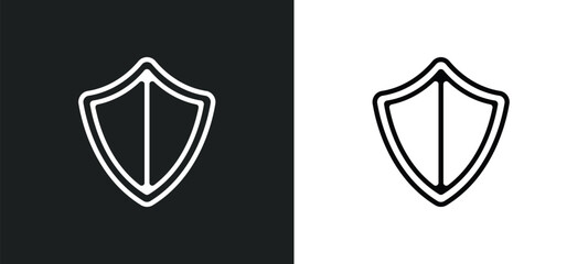 defense outline icon in white and black colors. defense flat vector icon from law and justice collection for web, mobile apps and ui.