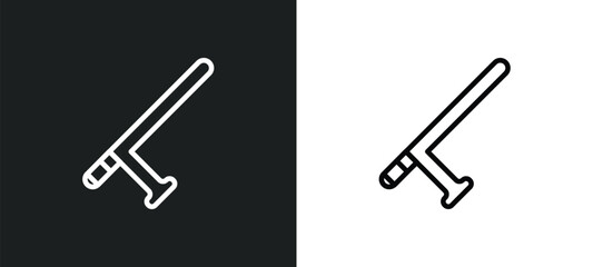 baton outline icon in white and black colors. baton flat vector icon from law and justice collection for web, mobile apps and ui.