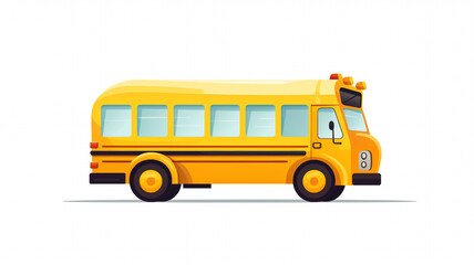 Naklejka na ściany i meble School bus type cartoon white background minimal
