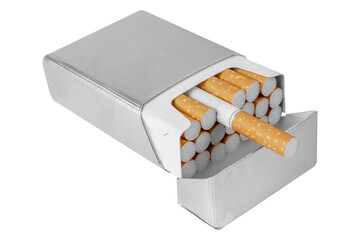 Cigarette pack isolated on white background.