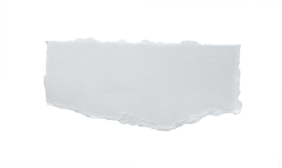 close up of a white ripped piece of paper with copyspace. torn paper isolated transparent png
