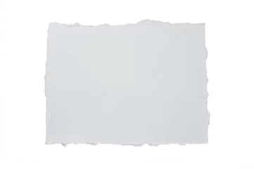 Fotobehang Macrofotografie close up of a white ripped piece of paper with copyspace. torn paper isolated transparent png