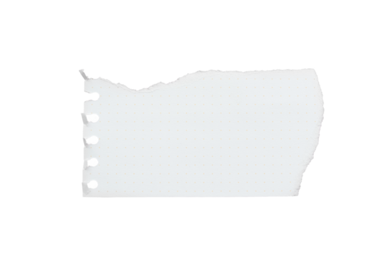 close up of a white ripped piece of paper with copyspace. torn paper isolated transparent png