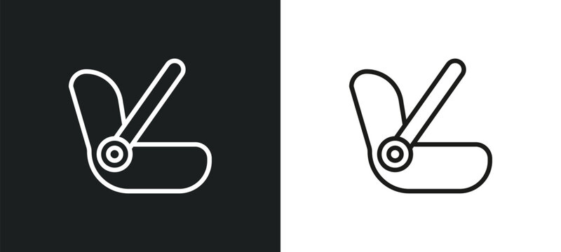 baby car seat outline icon in white and black colors. baby car seat flat vector icon from kids and baby collection for web, mobile apps and ui.