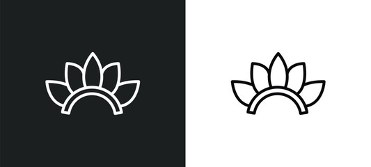tiara outline icon in white and black colors. tiara flat vector icon from jewelry collection for web, mobile apps and ui.