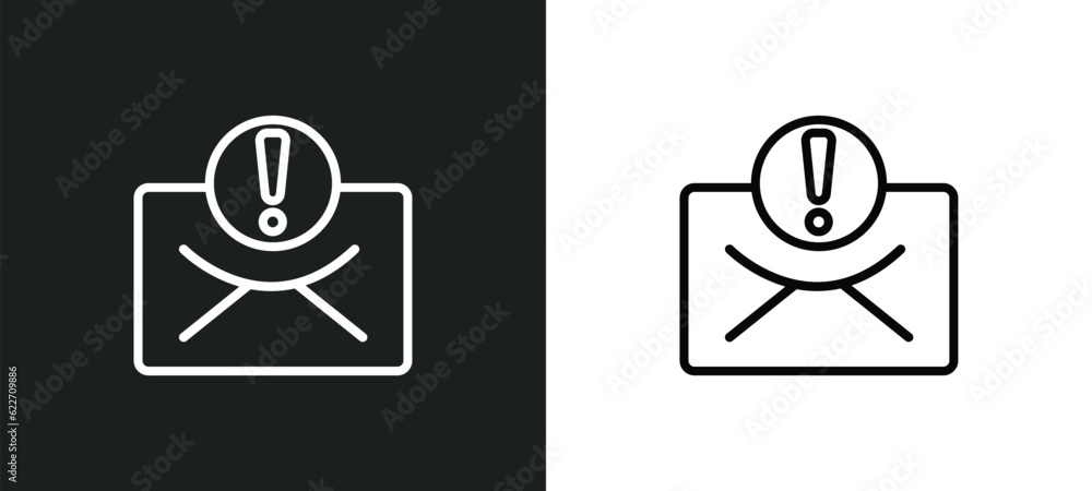 Poster spam outline icon in white and black colors. spam flat vector icon from internet security collection