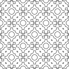 Texture with figures from lines. Black and white pattern for web page, textures, card, poster, fabric, textile. Monochrome graphic repeating design.