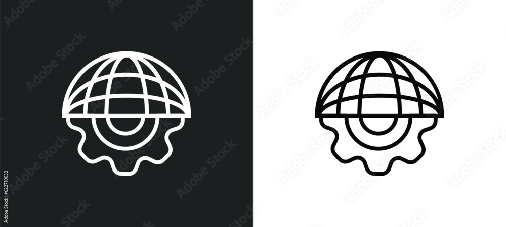 Poster network optimization outline icon in white and black colors. network optimization flat vector icon f
