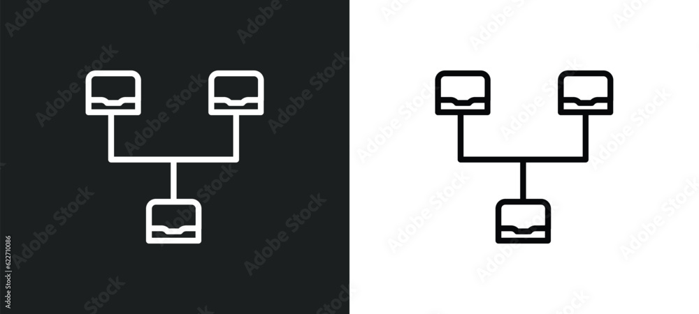Poster local network outline icon in white and black colors. local network flat vector icon from networking collection for web, mobile apps and ui.