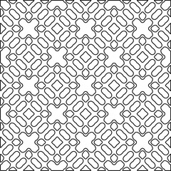 Texture with figures from lines. Black and white pattern for web page, textures, card, poster, fabric, textile. Monochrome graphic repeating design.