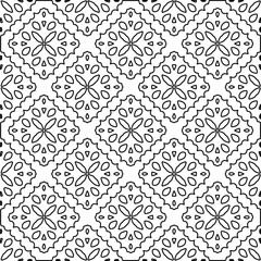 Texture with figures from lines. Black and white pattern for web page, textures, card, poster, fabric, textile. Monochrome graphic repeating design.