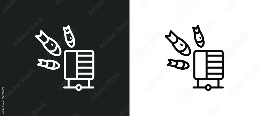 Poster ddos outline icon in white and black colors. ddos flat vector icon from internet security collection