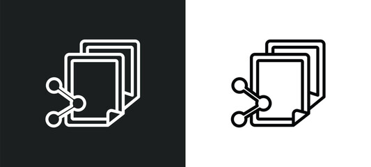 file sharing outline icon in white and black colors. file sharing flat vector icon from networking collection for web, mobile apps and ui.