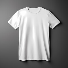 t shirt template, mockup white tshirt on light gray background, generated Ai