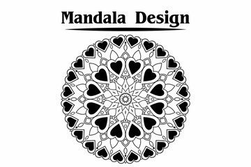 Vector boho mandala in green and pink colors