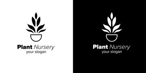 Fototapeta na wymiar Create a Greener Image for your Brand with Plant Nursery Logo Design Templates showcasing Vegan Symbol and Eco Logo Vector