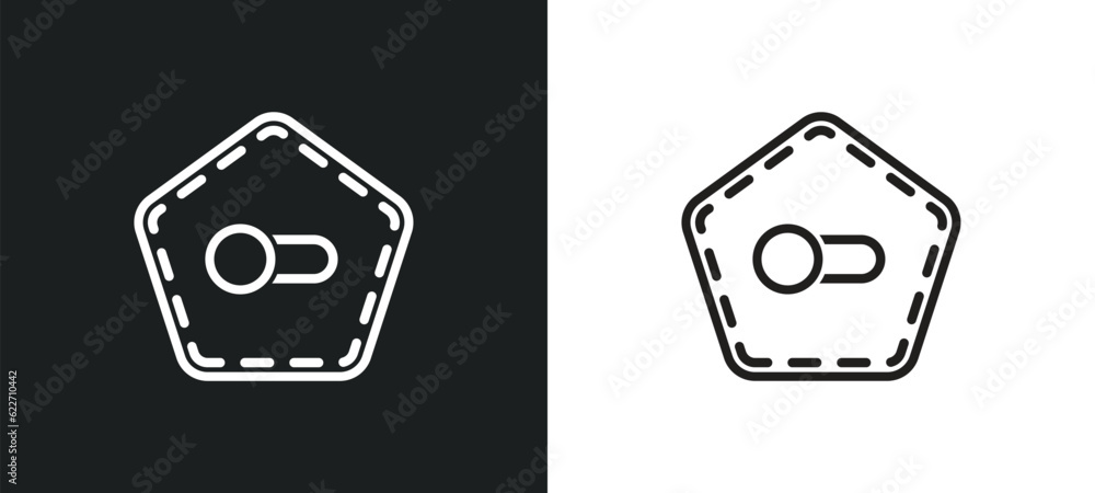 Poster disable outline icon in white and black colors. disable flat vector icon from interface collection f