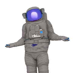 astronaut is asking a question and waiting for an answer