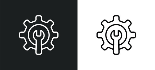 maintenance outline icon in white and black colors. maintenance flat vector icon from industry collection for web, mobile apps and ui.